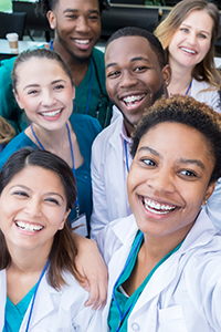 Group photo of diverse nursing students