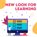 Colorful abstract computer with text "New Look for Learning"